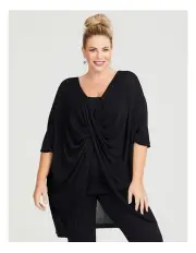 [Taking Shape] Twist Poncho Black