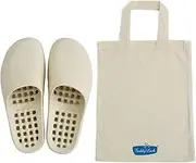 Freddy Leck Balcony Sandals with Storage Bag, 10.0-10.6 inches (25.5-27 cm), White | Veranda Sandals, Perforated, Bath Slippers, Unisex, Lightweight, Easy to Dry Simple