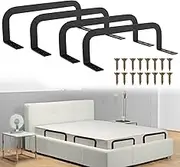 Uprony 4PCS Twin Mattress Retainer Bar for Adjustable Bed, Black Metal Mattress Stabilizers with Anti-Sliding Design, Easy Installation, Fits Various Bed Frames