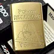 Zippo Lighter Princess Mononoke Ashitaka Gold Brass NZ-38 Studio Ghibli Japan