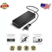 Compact USB-C Docking Station with Dual DisplayPort and HDMI for 5K/4K Displays
