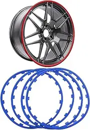Alloy Wheel Protectors(4PCS), Car Wheel Hub Rim Edge Protector Ring, 16-21Inch, Anti-Scratch/Stable - Don't Fall Off, Car Accessories Universal (4 Colors),17inch,Blue