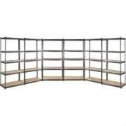 Giantz 5-Tier Matte Charcoal Garage Shelving 1.5 Metre Warehouse Rack Pack of 6