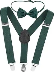 [WRITWAA] Men Bow Ties Boys and Girls Suspender Bow Set Elastic Suspenders for Trousers Boys Suit