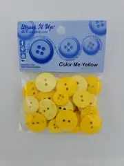 Dress It Up Buttons Color New Yellow Assorted Round Sew Thru Buttons New NWT