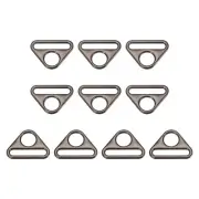 1.26" Adjuster Triangle with Bar Swivel Clip D Dee Ring Buckle, 10Pcs Dark Grey