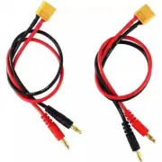 2Pcs High Current XT60 to 4.0mm 4mm Banana Plugs Adapter Cord 30cm Silicone Wire