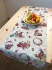 Easter Table Runner Decorative Tapestry Fabric Napperon Bunny Green Eggs