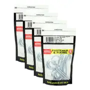Handy Hardware 4 Bags of Screw Hook Silver 10pcs Each Size 12 Screw-in Cup