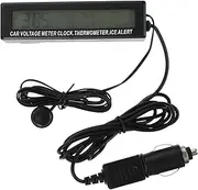 GLEAVI 1 PC LED Car Clock Voltmeter Durable Dashboard Display with Data Celsius Fahrenheit Switch Easy Installation for Vehicles
