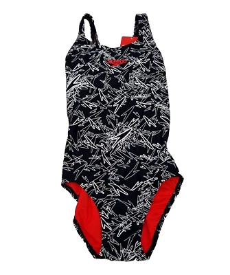 SPEEDO Womens One Piece Swimming Costume Boom Alov Msbk Af Black UK 30" 27