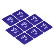 8Pcs NFC Stickers NFC216 Tag Sticker 888 Bytes Square NFC Tags Blue