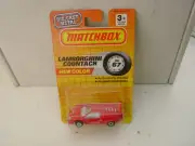 1990 MATCHBOX SUPERFAST #67 RED LAMBORGHINI COUNTACH LP 5000S NEW ON CARD