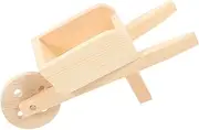 Totority Miniature Wheelbarrow Micro Landscape Decor Mini Garden Trolley Model Wooden Toy for Boys and Girls