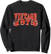 [X.Style] 50th Birthday Born in 1973 50 Years Old Anniversary Retro Sweatshirt ds317 Sweater (XL) Black