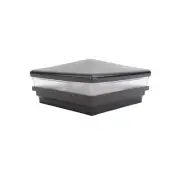 5" Sq. Neptune Low Voltage LED Lighted Post Cap - Hammertone Black