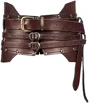 [Generic] Unisex Pirate Costume - Authentic Medieval Style Belt and Armour Sturdy Strap Adult Costume Outfits Knight Wide, Dark Brown