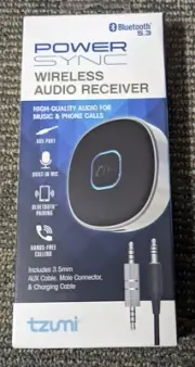 Power Sync Wireless Audio Receiver Bluetooth 5.3 Tzumi New and Sealed