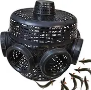Fish Trap with 8 Holes, Catch Fish Trap Cage, Fishing Bait Traps, Crayfish Traps, Portable Fishing Net for Loach, EEL, River Shrimp, Crab, Minnow, Lobster, Crawfish, Herring