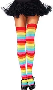 [Costume Bay] Long Thigh High Socks Knee High Socks Stockings for Women, with Bow, Bloody Stain, Skeleton Print, Hand Print,Cross, Fishnet Stocking, Halloween Stockings