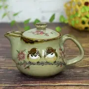 Kutani Yaki ware Japanese Teapot Sparrow with tea strainer 4768
