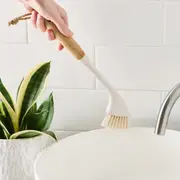 Bamboo Handle Grout Brush - White