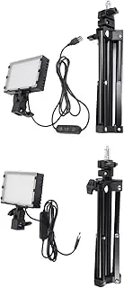 2pcs LED Fill Light with Tripod Set,6000K Brightness Adjustable USB LED Video Light with Foldable and Retractable Tripod,for Conference,Live Streaming,Video Photography