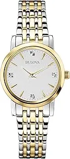[Bulova] Classic Quartz Ladies Watch, Stainless Steel Diamond
