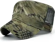 [Loneshark] Mens Waterproof Camo Cadet Army Hats American Flag Buckle Womens Quick Dry Flat Top Military OCP Patrol Corps Caps