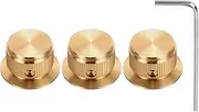 uxcell 3Pcs Aluminium Potentiometer Knobs 1/4" Volume Tone Control Top Hat Knobs with L-Type Hexagonal Wrench for Guitar Instruments Audio Mixer Amplifier Gold