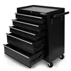 5 Drawers Tool Box Chest Cabinet Trolley Boxes Garage Storage Work Shop Black