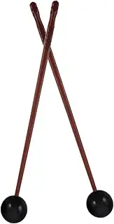 Abaodam 2pcs Hollow Drum Mallets with Soft Rubber Handle Ergonomic Wooden Percussion Sticks for Glockenspiel Marimba Timpani Tongue Drum and Bell