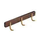 Wall Mounted Coat Rack Entryway Hanging Coat Rack Metal Wood Coat Rail with 3...