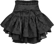 [GRACEART] Y2K Punk Lace-up Skirt Bow High Waist A-Line Skirts Gothic Abi Summer Puffy Mini Dresses