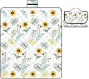 XAUCY Portable Camping Mat Waterproof Moisture-proof Thick Carry Picnic Mat Big Blanket Beach Traveling Outdoor Activities(Yellow,200cm*200cm)