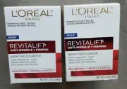 Lot of 2 L'Oreal Paris Revitalift Anti-Wrinkle Night Moisturizer 1.7 oz Box