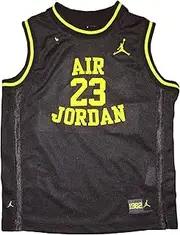 [Nike] Jordan Air Boy's Youth Classic Mesh Jersey Shirt, Black/V.Green, Size 7