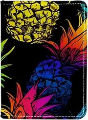 [CWAGFEQZ] Passport Holder,Passport Cover,Passport Holder for Women Men Family,Colored Pineapple
