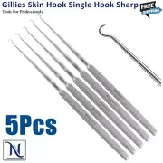 5Pcs Gillies Hooks for Ovariectomy and Spaying Ovaries Removal Small Animals