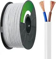 2-core 0.75mm² Flat Electrical Wire Environmentally Friendly Flame Retardant PVC Sheath Low Resistance Durable And Safe 30~130FT Suitable For Household And Industrial Electricity(30FT(10M),Grey-0.75mm