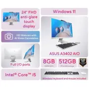 ASUS A3402WBA-WS503T 23.8" Touch Intel i5-1235U 8GB 512GB SSD W11H AlO Desktop