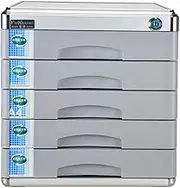 Aluminum Alloy Multi-Layer Storage Box Drawer Can Be Locked, Desktop File Cabinet, Used for A4 Paper, Magazines, Documents and Documents, 5 Layers (Size : 30×36×30.5cm)