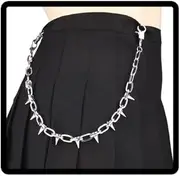 [SINLOV] Punk on a Single Layer Trousers Rivets Chain Hip Hop Chain Trouttic Jeans Chain Wallet for Women Men, L, Alloy, No Gemstone, L, Alloy, No Gemstone