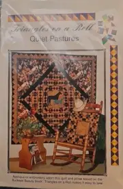 Triangles on a Roll Quiet Pastures Horse Theme Quilt & Pillow Pattern New