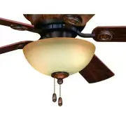 42" Small Room Aged Walnut Indoor LED Ceiling Fan Creme Cognac Glass Shade Light