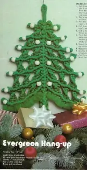 Evergreen Tree Wall Hanging Pattern #GM16 Deck the Halls with Macrame - 1970s