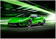 Lamborghini Aventador Poster, Green, A4/A3/A2/90x60 cm Wall Art, Wall Art Print Poster only, Semi Gloss, Perfect for framing (A4 (210x297mm))