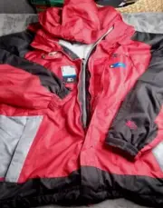 Starter 3 In 1 Convertible Lined Puffer Jacket Size L (42/44) Red,Gray,Black NEW