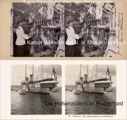 18 Stereoviews german Ships Warships Hohenzollern Kaiser Wilhelm II. Lot 1