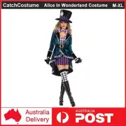 Ladies Mad Hatter Costume Alice In Wonderland Halloween Book Week Dress Outfit